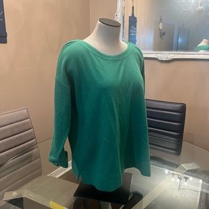 J.Jill green, mid sleeve, shirt, size medium